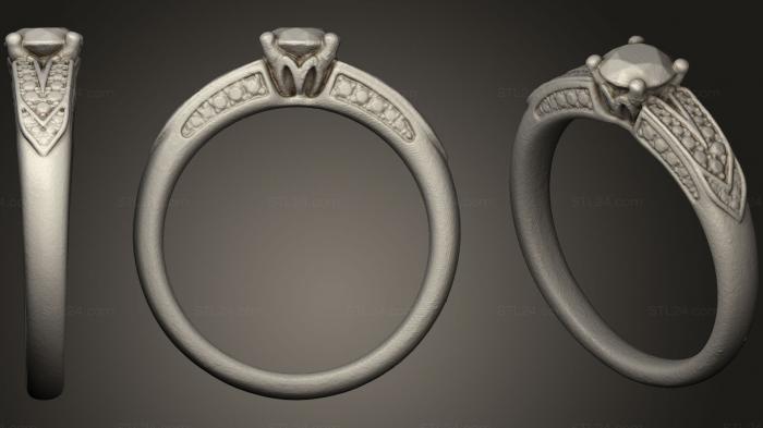Ювелирные перстни и кольца (Кольцо с бриллиантом, JVLRP_0334) 3D модель для ЧПУ станка